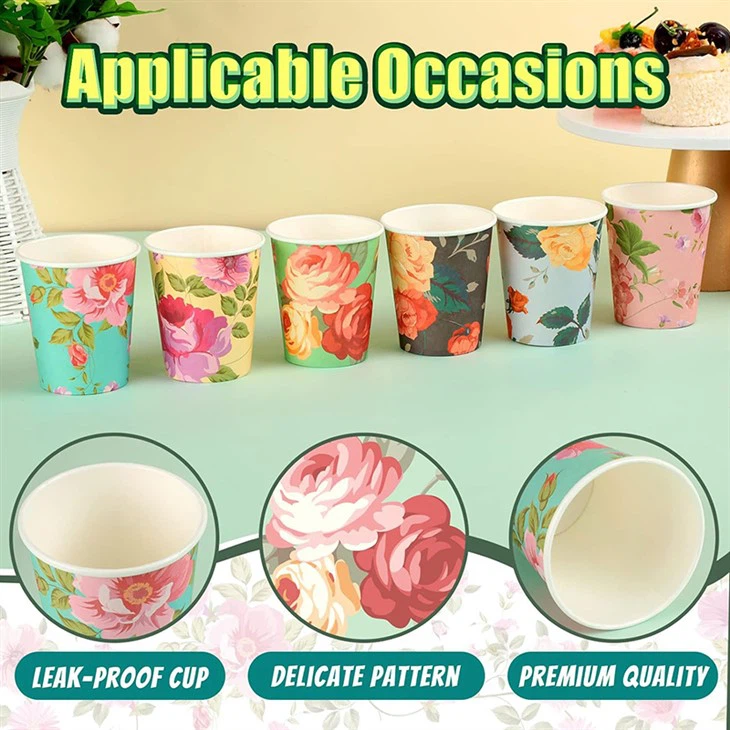 Spring Floral Coffee Paper Cups